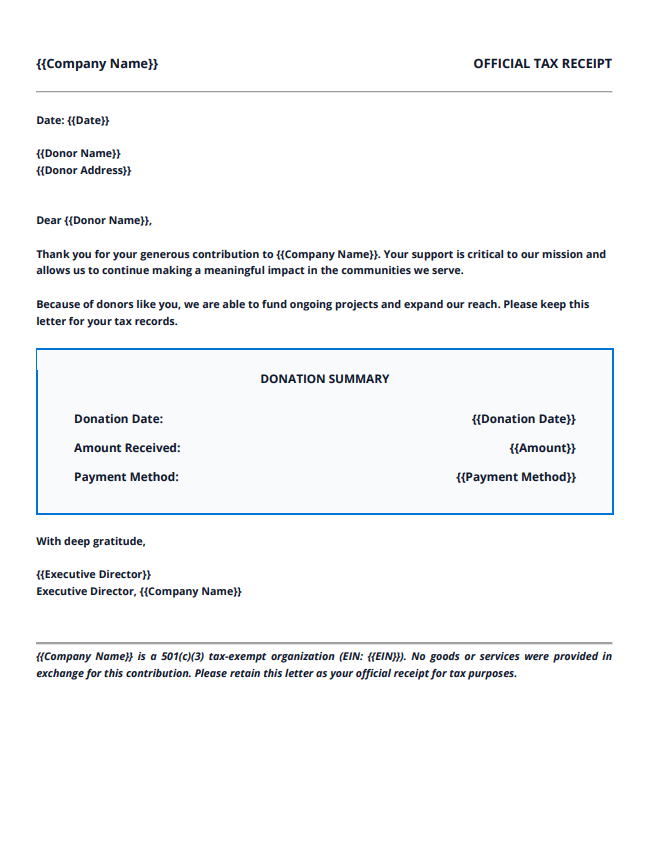 Donation Request Letter Template
