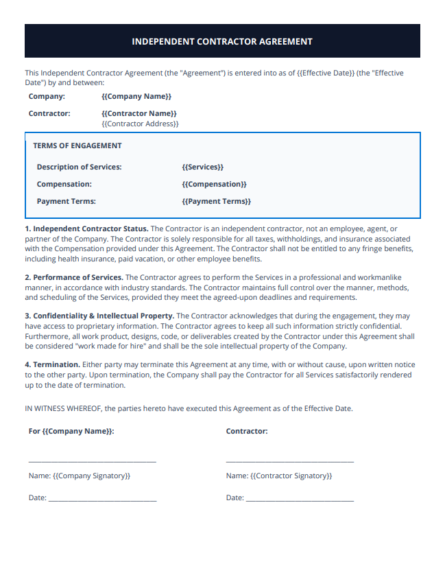 Independent Contractor Agreement