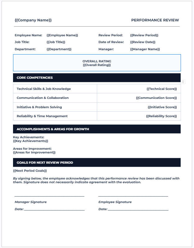 Employee Performance Review