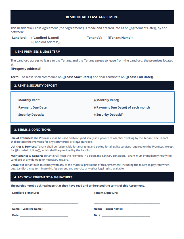 Rental Lease Agreement